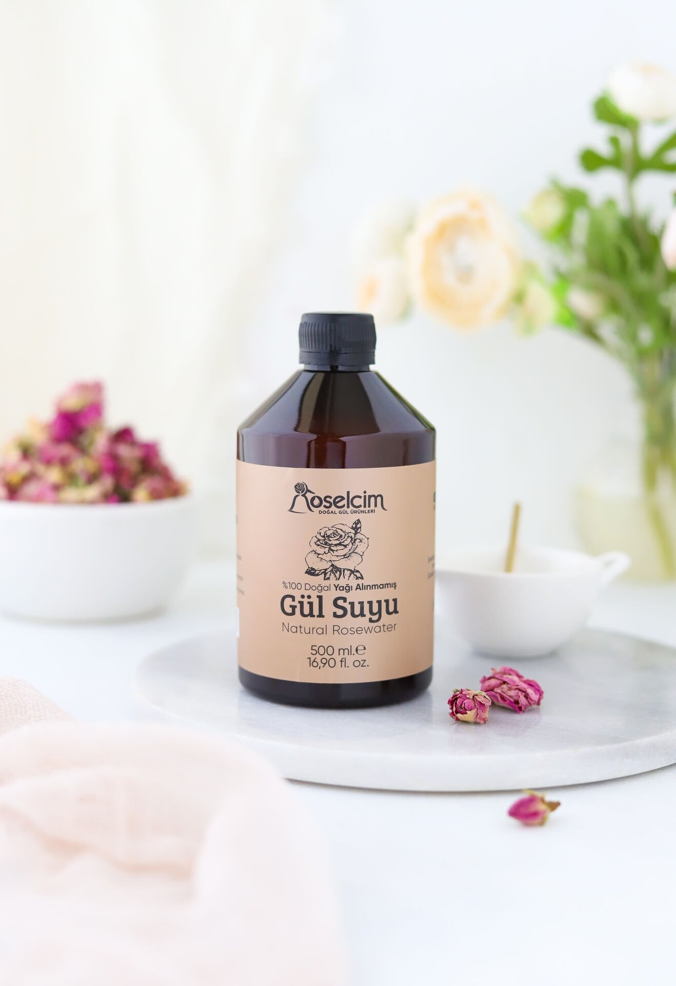 500 ml Yağı Alınmamış Doğal Gül Suyu -Plastik Şişe (Gül Mayası)