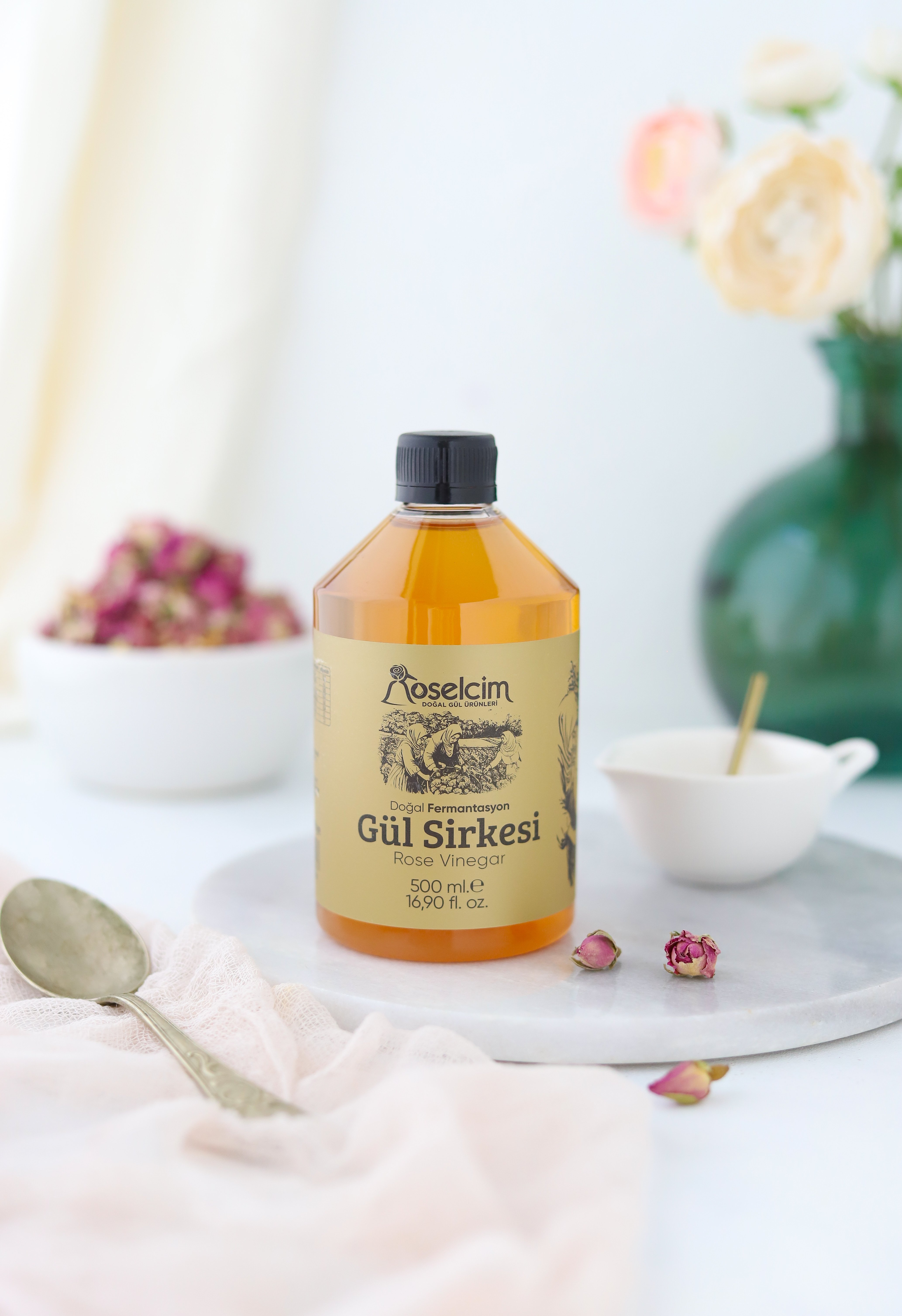 Gül Sirkesi -Doğal Fermente -500 ml (Plastik Şişe)