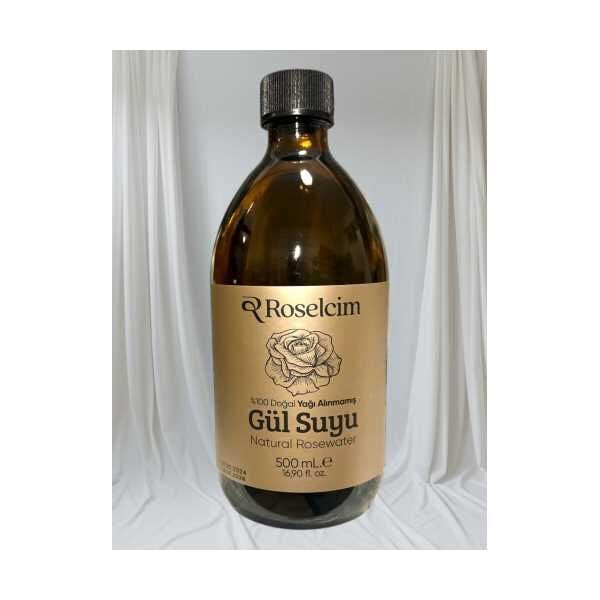 500 Ml Yağı Alınmamış Gül Suyu Cam Şişe