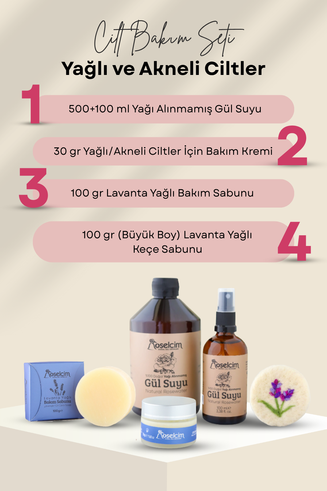 Yağlı/Akneli Ciltler İçin Bakım Seti